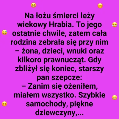 Hrabia podsumowuje życie... z humorem