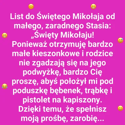 List Stasia do Mikołaja