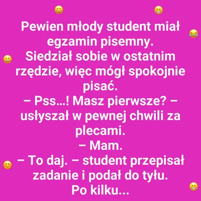 Zaskoczenie na egzaminie